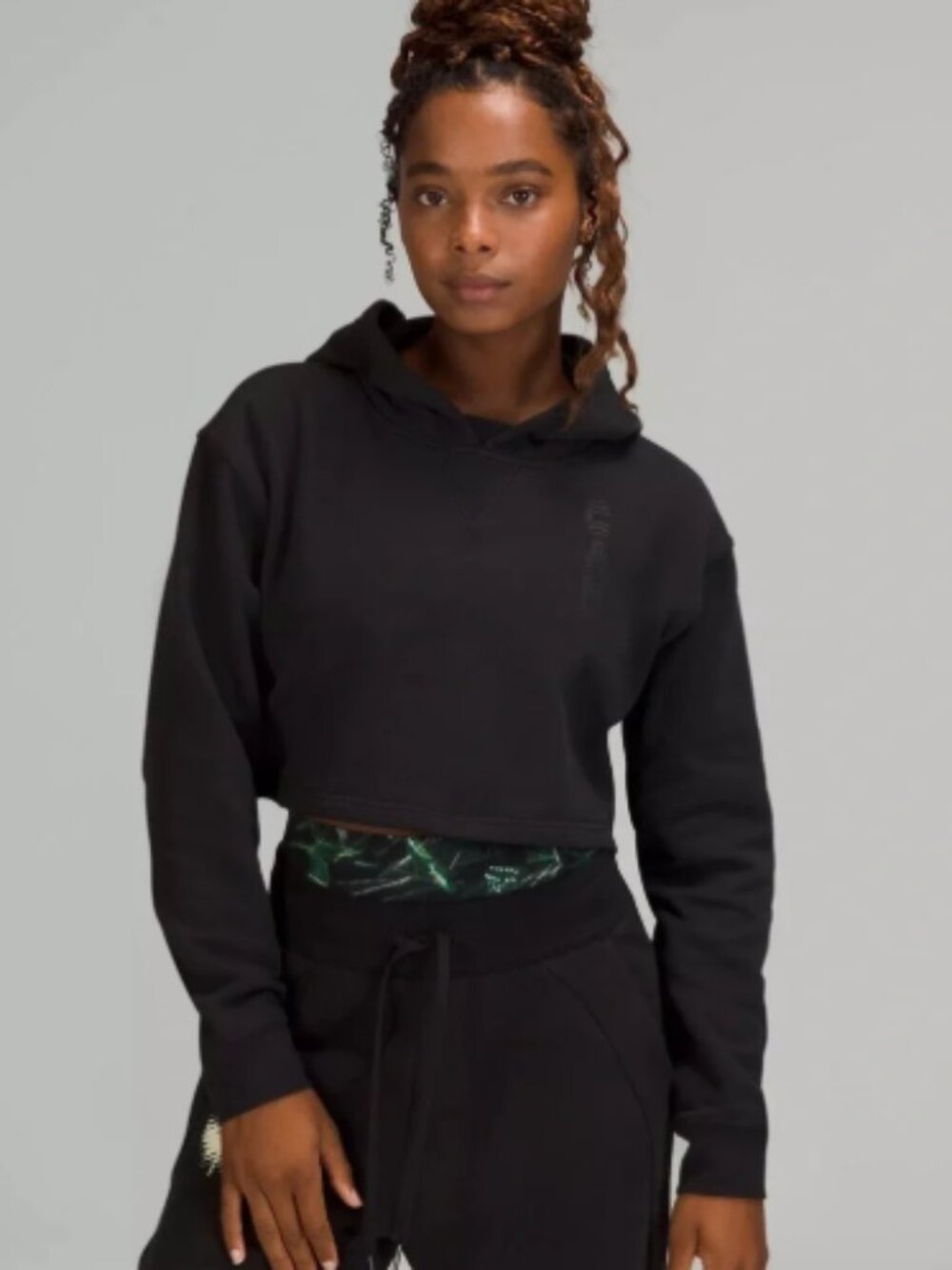 Lululemon Team Canada All Yours Cropped Hoodie Black Olympics Size 8 Sporty